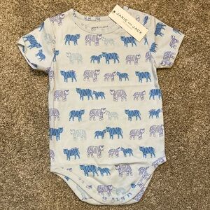 Janie and Jack Blue Tiger Parade Bodysuit NWT 12/18 months